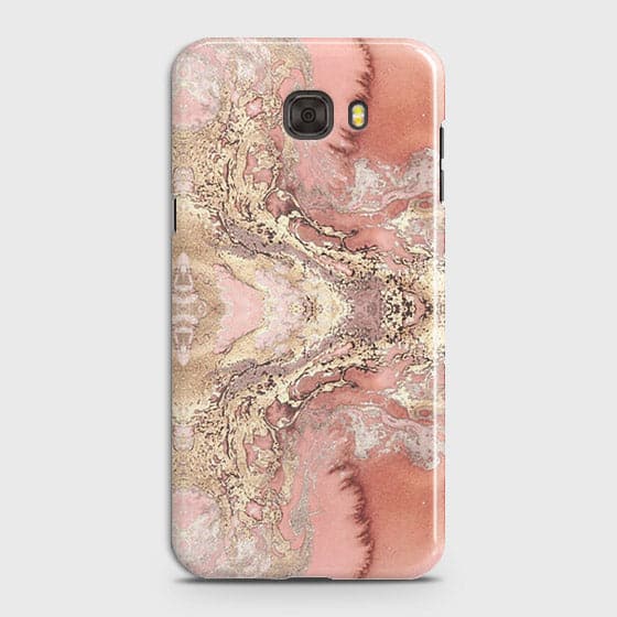 Samsung C7 Pro Cover - Trendy Chic Rose Gold Marble Printed Hard Case with Life Time Colors Guarantee