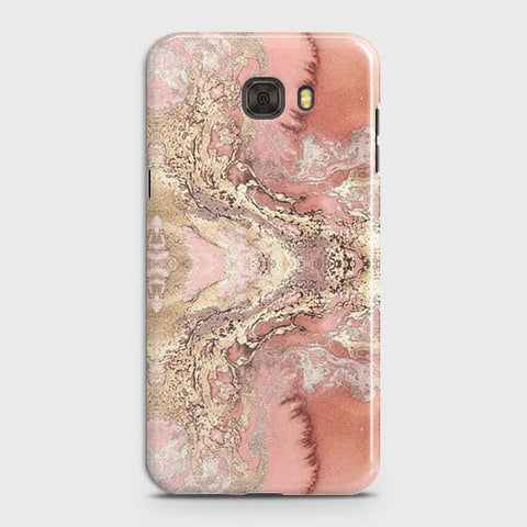Samsung C7 Pro Cover - Trendy Chic Rose Gold Marble Printed Hard Case with Life Time Colors Guarantee