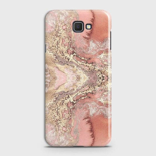 Samsung Galaxy J7 Prime 2 Cover - Trendy Chic Rose Gold Marble Printed Hard Case with Life Time Colors Guarantee