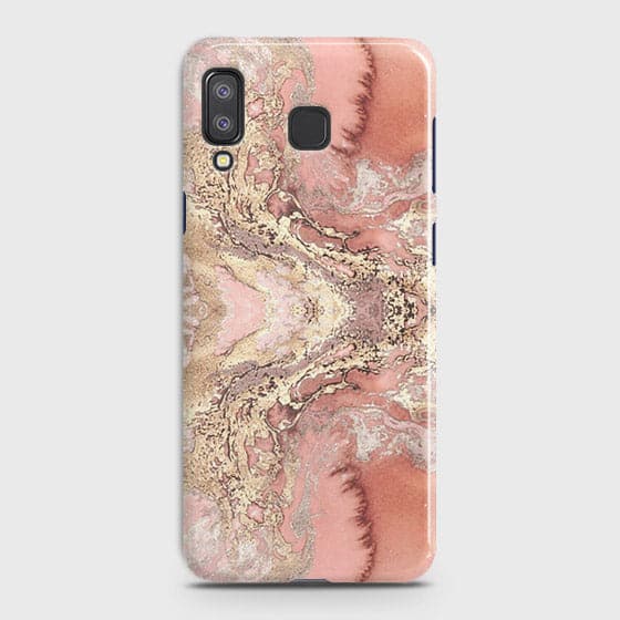 Samsung A9 Star Cover - Trendy Chic Rose Gold Marble Printed Hard Case with Life Time Colors Guarantee