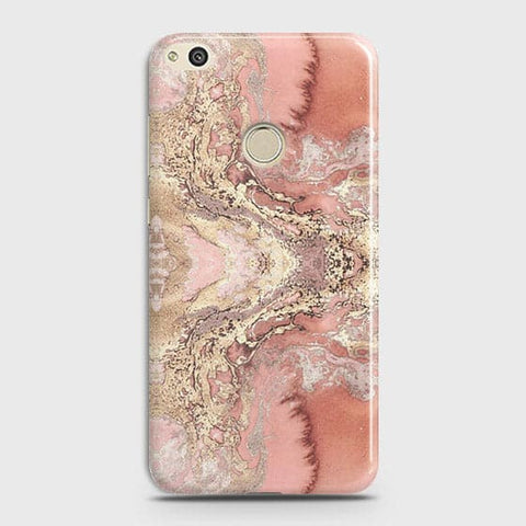 Huawei Honor 8 Lite Cover - Trendy Chic Rose Gold Marble Printed Hard Case with Life Time Colors Guarantee