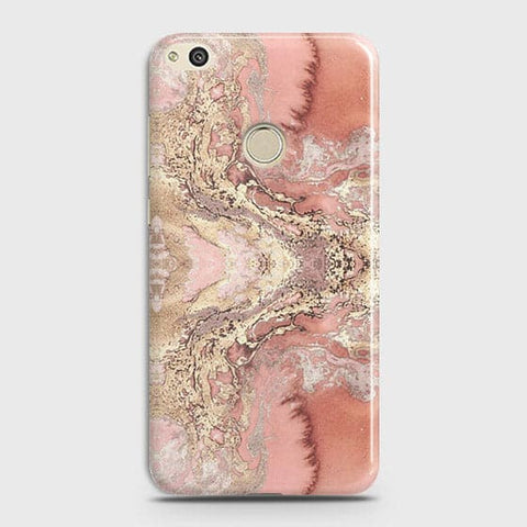 Huawei Honor 8 Lite Cover - Trendy Chic Rose Gold Marble Printed Hard Case with Life Time Colors Guarantee