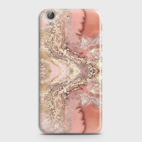 Huawei Y6 II Cover - Trendy Chic Rose Gold Marble Printed Hard Case with Life Time Colors Guarantee