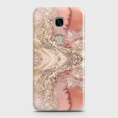 Huawei Honor 5X Cover - Trendy Chic Rose Gold Marble Printed Hard Case with Life Time Colors Guarantee