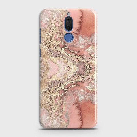 Huawei Mate 10 Lite Cover - Trendy Chic Rose Gold Marble Printed Hard Case with Life Time Colors Guarantee