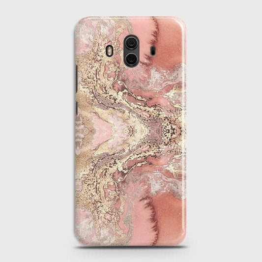 Huawei Mate 10 Cover - Trendy Chic Rose Gold Marble Printed Hard Case with Life Time Colors Guarantee ( Fast Delivery )