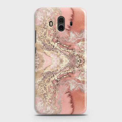 Huawei Mate 10 Cover - Trendy Chic Rose Gold Marble Printed Hard Case with Life Time Colors Guarantee B67