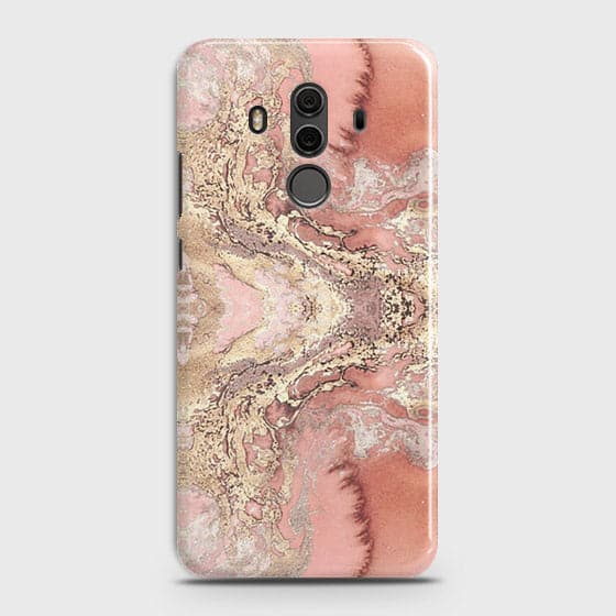 Huawei Mate 10 Pro Cover - Trendy Chic Rose Gold Marble Printed Hard Case with Life Time Colors Guarantee B84