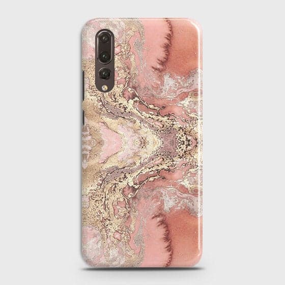 Huawei P20 Pro Cover - Trendy Chic Rose Gold Marble Printed Hard Case with Life Time Colors Guarantee