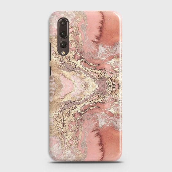 Huawei P20 Pro Cover - Trendy Chic Rose Gold Marble Printed Hard Case with Life Time Colors Guarantee