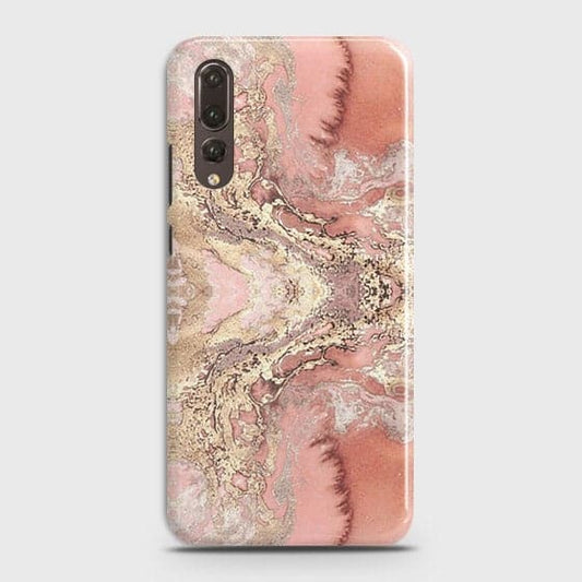 Huawei P20 Pro Cover - Trendy Chic Rose Gold Marble Printed Hard Case with Life Time Colors Guarantee