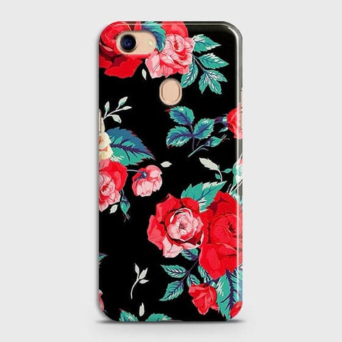 Oppo F5 / F5 Youth Cover - Luxury Vintage Red Flowers Printed Hard Case with Life Time Colors Guarantee