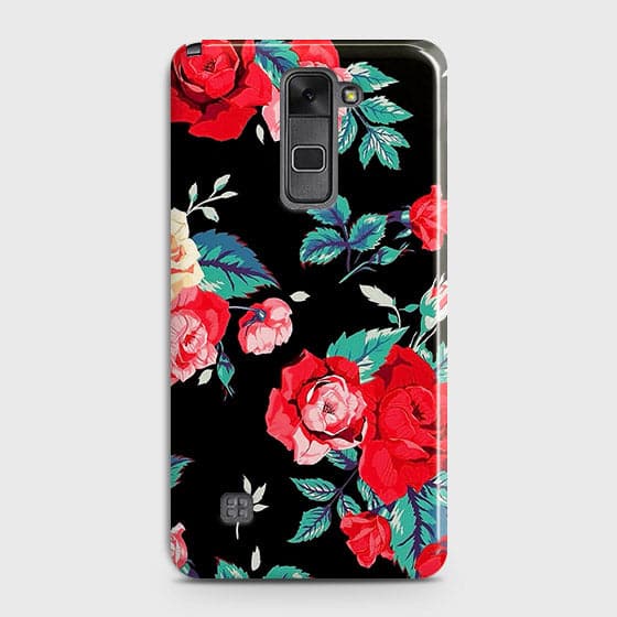 LG Stylus 2 Cover - Luxury Vintage Red Flowers Printed Hard Case with Life Time Colors Guarantee