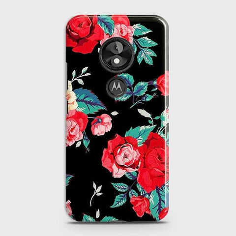 Motorola Moto E5 / G6 Play Cover - Luxury Vintage Red Flowers Printed Hard Case with Life Time Colors Guarantee