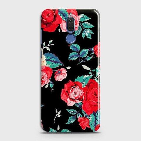 Huawei Mate 10 Lite Cover - Luxury Vintage Red Flowers Printed Hard Case with Life Time Colors Guarantee