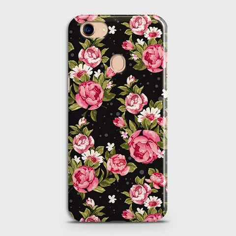 Oppo F5 / F5 Youth Cover - Trendy Pink Rose Vintage Flowers Printed Hard Case with Life Time Colors Guarantee