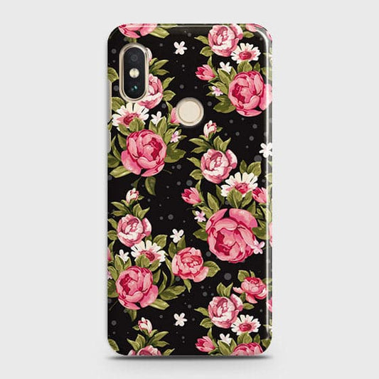 Xiaomi Redmi Y2 Cover - Trendy Pink Rose Vintage Flowers Printed Hard Case with Life Time Colors Guarantee