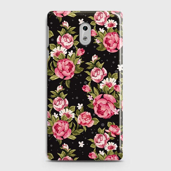 Nokia 3 Cover - Trendy Pink Rose Vintage Flowers Printed Hard Case with Life Time Colors Guarantee