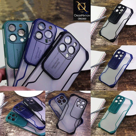 Oppo A95 4G Cover - Red - Shockproof Hybrid Style Soft Borders Semi Hard Semi Transparent Tempered Camera Lens Protection Case