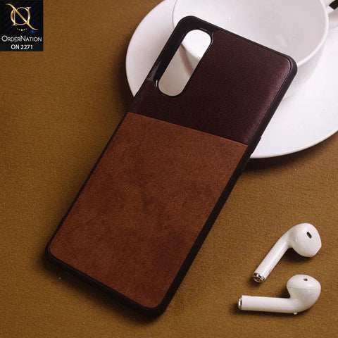 Oppo Reno 3 Pro 5G Cover - Dark Brown - Dual Town Leather Stylish Soft Case