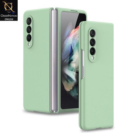 Samsung Galaxy Z Fold 3 5G Cover - Light Green - GKK Liquid Silicone Soft Skin Protective Hard Shell Case