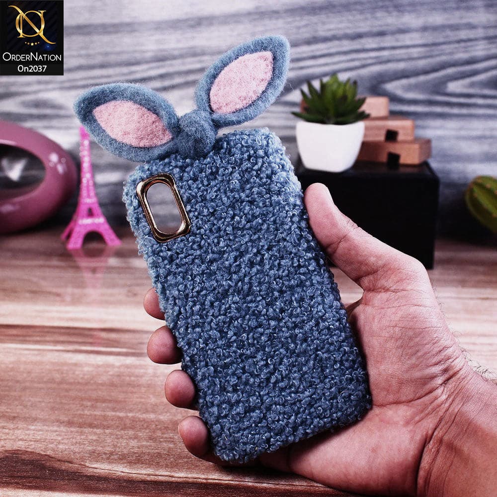 iPhone XS Max - Blue - Soft Cute Winter Warm Plush Fur Case