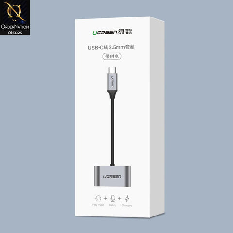 Type-C Adapter - Gray - UGREEN CM193/ Usb Type-C To 3.5mm Audio Adapter with Power Supply
