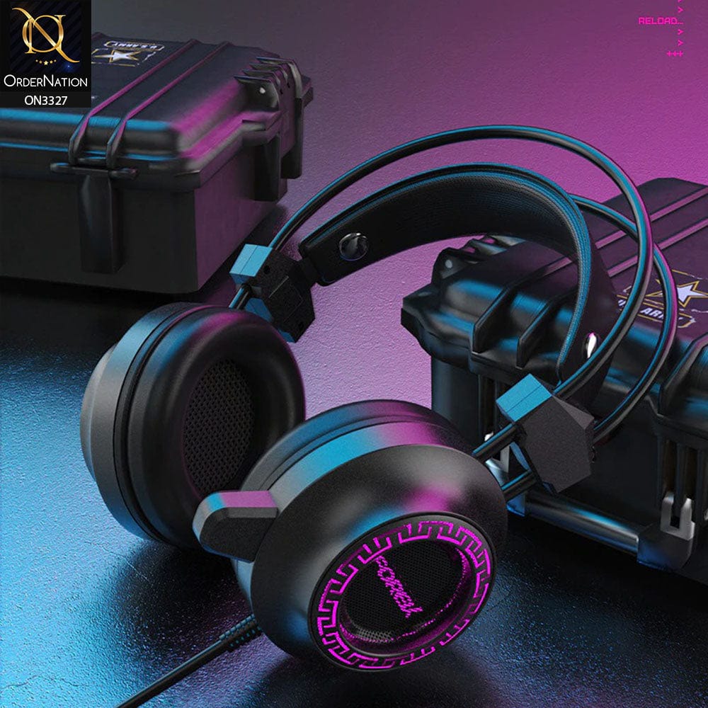 Black - Forev FV-G93 Gaming Stereo Deep Bass Headphones With Microphone