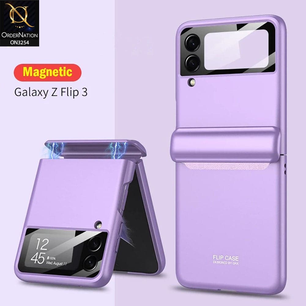 Samsung Galaxy Z Flip 3 5G Cover - Purple - GKK Magnet Folding Envelop Hard Shell Membrane Case