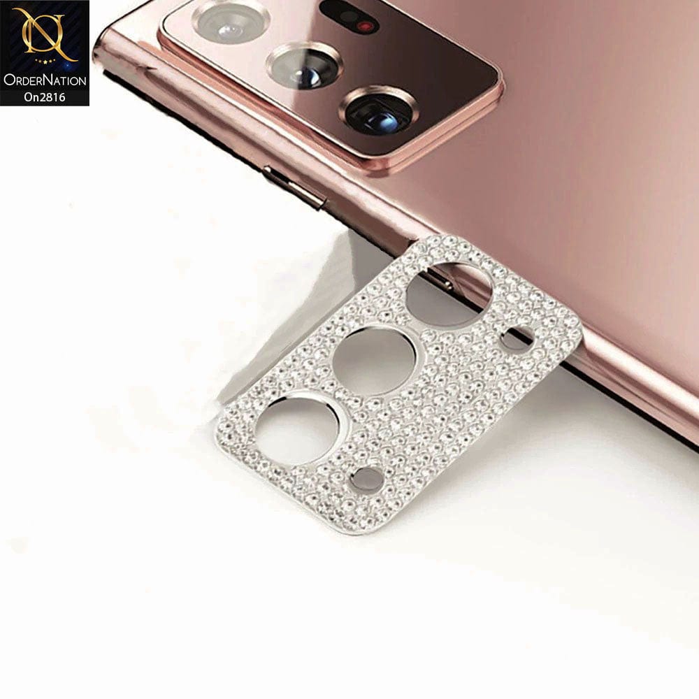 Samsung Galaxy Note 20 Protector - Silver - New Diamond Rhinestones Inlaid Camera Lens Protective Film