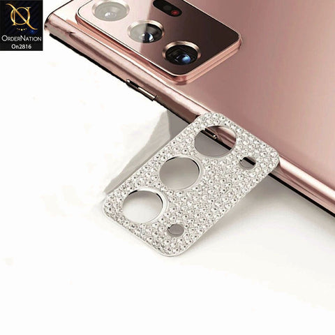 Samsung Galaxy Note 20 Protector - Silver - New Diamond Rhinestones Inlaid Camera Lens Protective Film