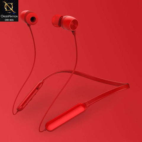 Red - Remax RB-S17 In-ear Magnetic Sport Bluetooth Neckband Earphone