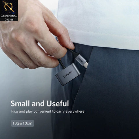 Type-C Adapter - Gray - UGREEN CM193/ Usb Type-C To 3.5mm Audio Adapter with Power Supply