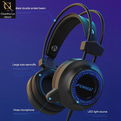 Black - Forev FV-G93 Gaming Stereo Deep Bass Headphones With Microphone