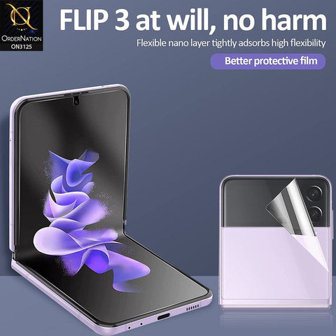 Samsung Galaxy Z Flip 3 5G Protector - 360° Transparent Unbreakable Full Body Protective Film Cover Sticker