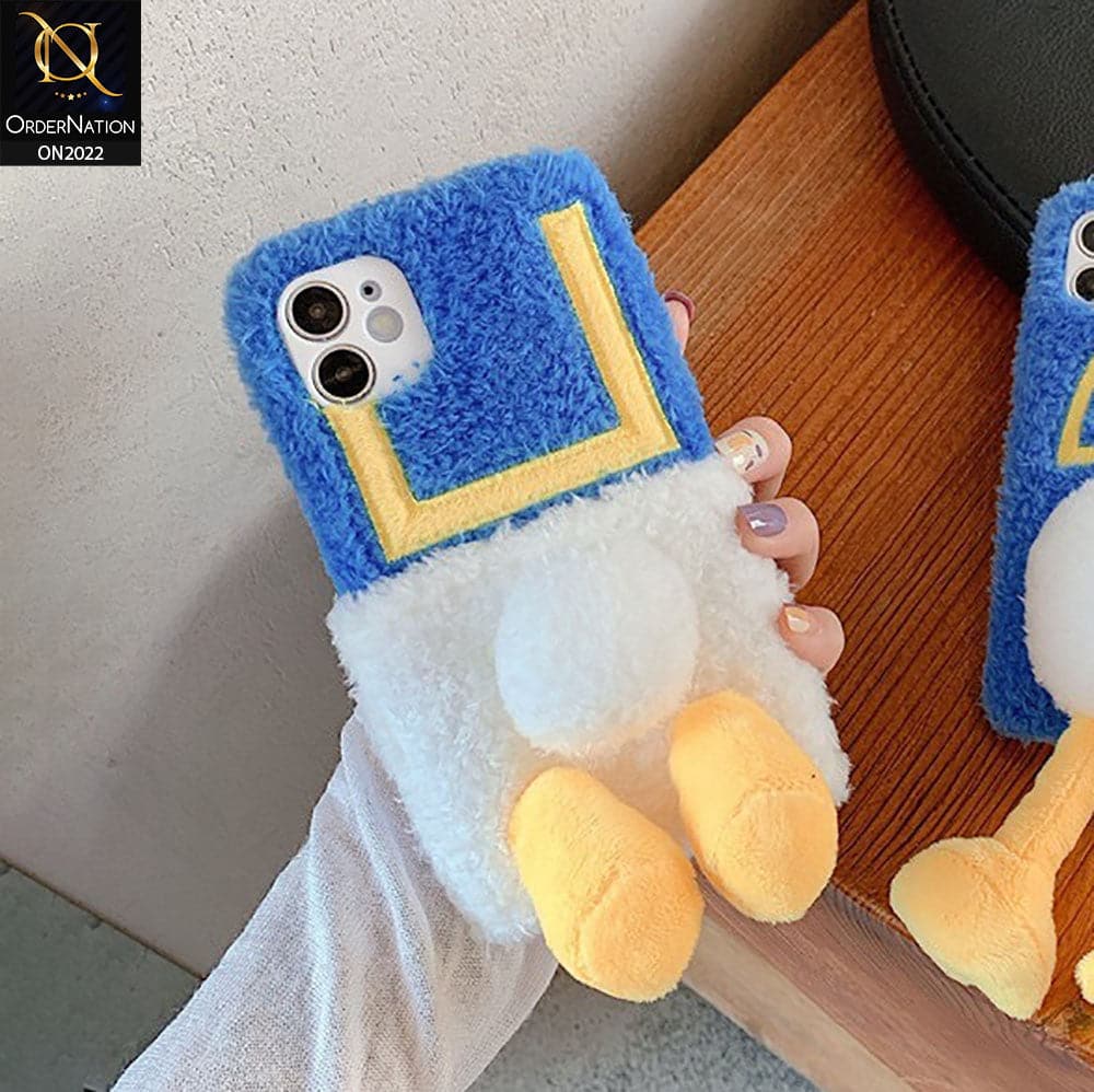 Cute Warm Duck Fluffy Fur Case For iPhone 11