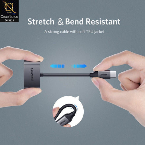 Type-C Adapter - Gray - UGREEN CM193/ Usb Type-C To 3.5mm Audio Adapter with Power Supply