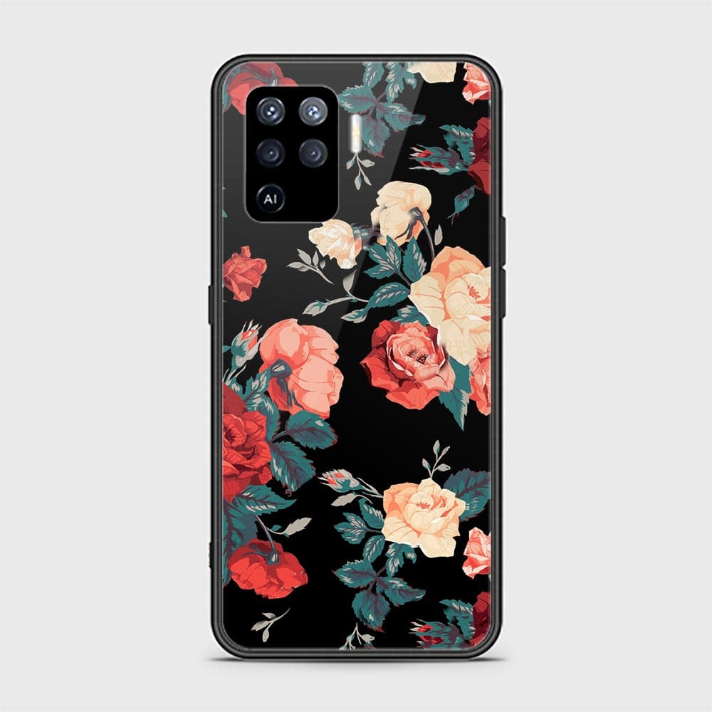Oppo F19 Pro Cover - Floral Series 2 - HQ Ultra Shine Premium Infinity Glass Soft Silicon Borders Case (Fast Delivery)