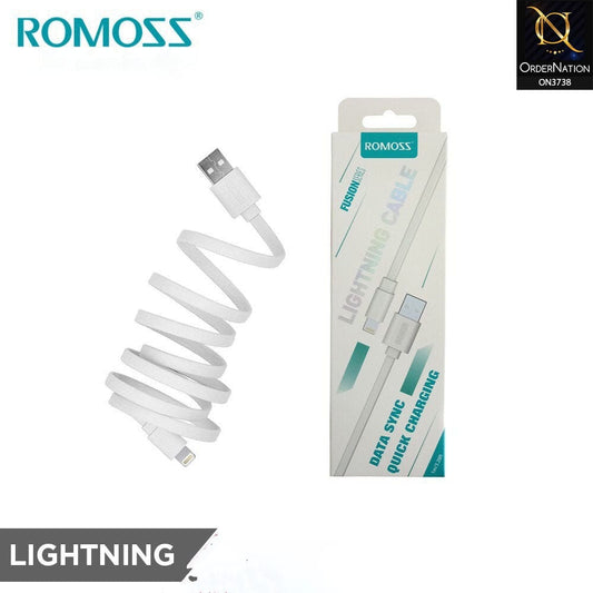 White - CB12f Romoss IPhone Lightning Cable Data Sync & Quick Charging