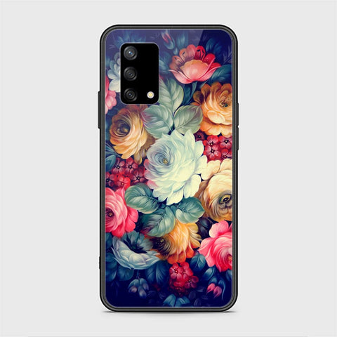 Oppo F19s Cover - Floral Series 2 - HQ Ultra Shine Premium Infinity Glass Soft Silicon Borders Case