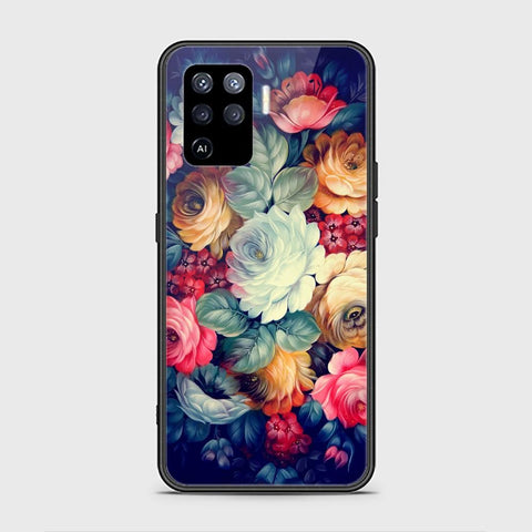 Oppo A94 Cover - Floral Series 2 - HQ Ultra Shine Premium Infinity Glass Soft Silicon Borders Case