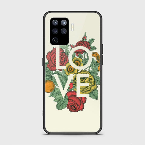 Oppo A94 Cover - Floral Series 2 - HQ Ultra Shine Premium Infinity Glass Soft Silicon Borders Case