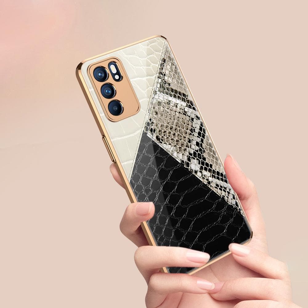 Oppo Reno 6 Pro 5G Cover - Printed Skins Series - Premium Electroplated Infinity Ultra Shine Glass Soft Silicon Borders Case