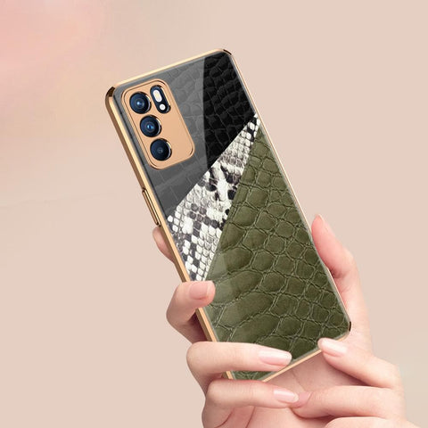 Oppo Reno 6 Pro 5G Cover - Printed Skins Series - Premium Electroplated Infinity Ultra Shine Glass Soft Silicon Borders Case