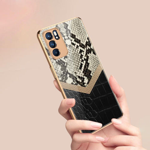 Oppo Reno 6 Pro 5G Cover - Printed Skins Series - Premium Electroplated Infinity Ultra Shine Glass Soft Silicon Borders Case