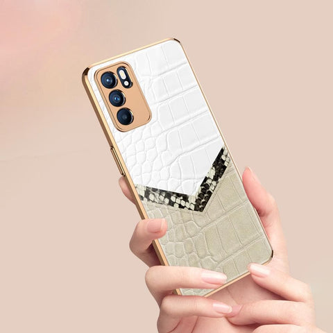 Oppo Reno 6 Pro 5G Cover - Printed Skins Series - Premium Electroplated Infinity Ultra Shine Glass Soft Silicon Borders Case