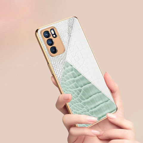 Oppo Reno 6 Pro 5G Cover - Printed Skins Series - Premium Electroplated Infinity Ultra Shine Glass Soft Silicon Borders Case