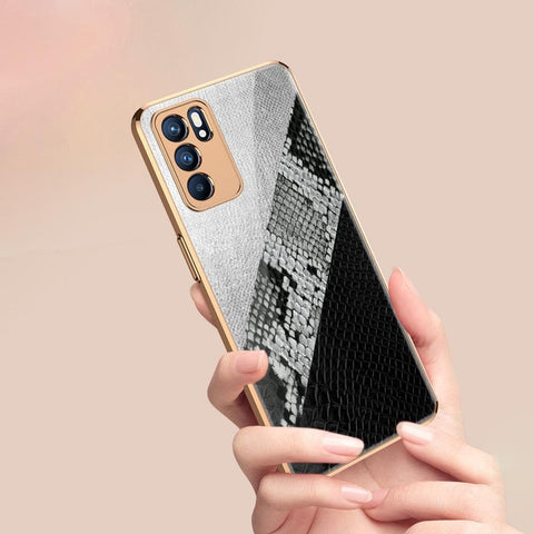 Oppo Reno 6 Pro 5G Cover - Printed Skins Series - Premium Electroplated Infinity Ultra Shine Glass Soft Silicon Borders Case