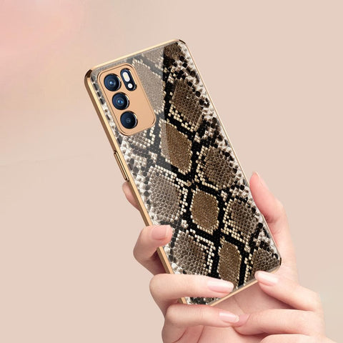 Oppo Reno 6 Pro 5G Cover - Printed Skins Series - Premium Electroplated Infinity Ultra Shine Glass Soft Silicon Borders Case
