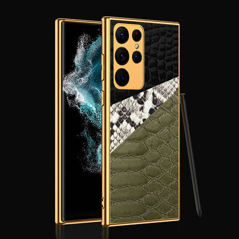 Samsung Galaxy S22 Ultra 5G Cover- Printed Skins Series - Premium Electroplated Infinity Ultra Shine Glass Soft Silicon Borders Case
